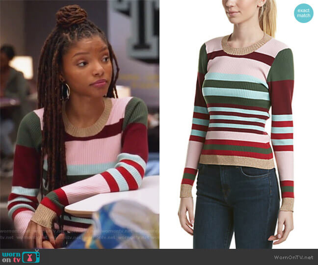 Parker Skyler Sweater worn by Skylar Forster (Halle Bailey) on Grown-ish