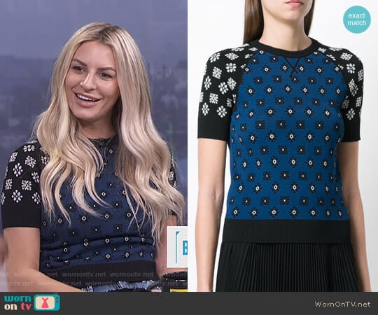 RED Valentino Short Sleeve Sweater worn by Morgan Stewart on E! News