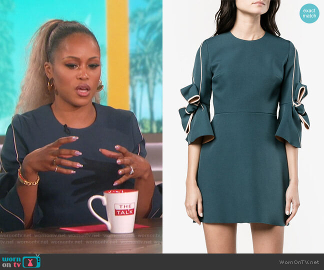 Roksanda Harlin Bow Embellished Dress worn by Eve on The Talk
