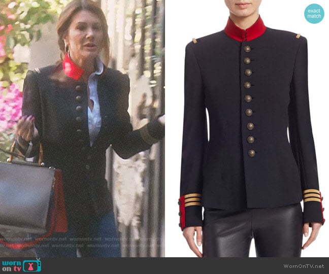 Ralph Lauren Collection Iconic The Officers Double-Faced Wool Jacket worn by Lisa Vanderpump on The Real Housewives of Beverly Hills