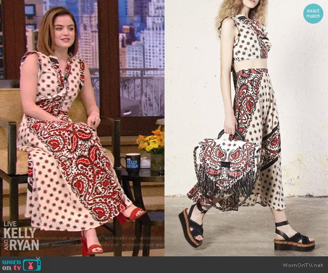 Red Valentino Printed Silk Midi Skirt