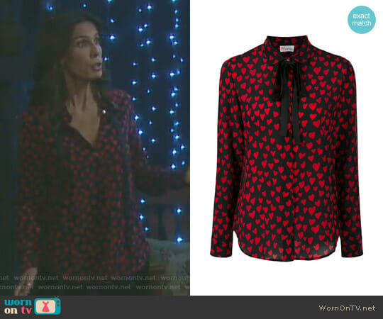 RED Valentino Heart Embroidered Blouse worn by Hope Williams (Kristian Alfonso) on Days of our Lives