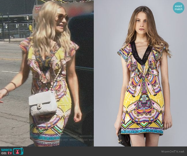 Roberto Cavalli Aztec Viscose Dress worn by Dorit Kemsley on The Real Housewives of Beverly Hills