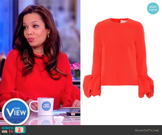 Roksanda Arlo crepe top worn by Sunny Hostin on The View