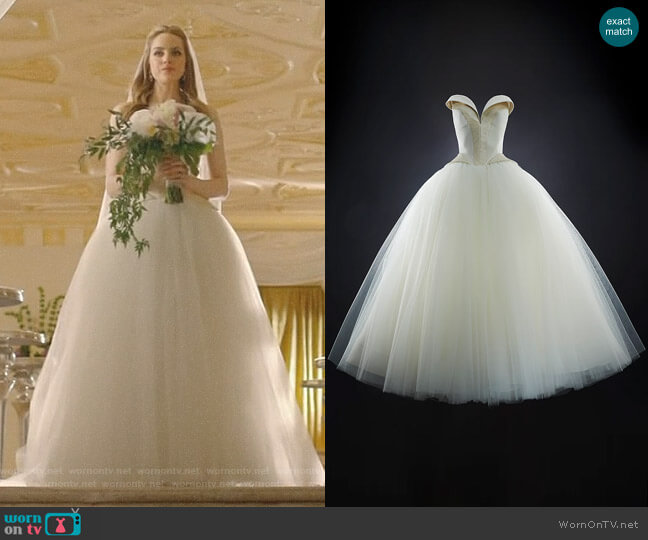 Rubin Singer Bridal Cocktail Dress worn by Fallon Carrington (Elizabeth Gillies) on Dynasty