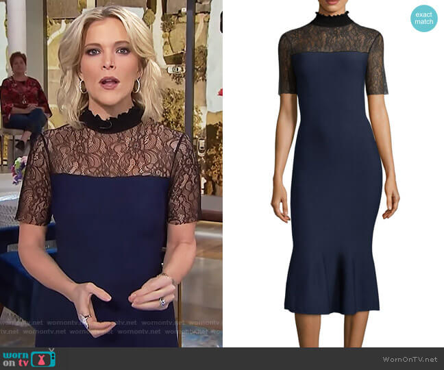 Sachin & Babi Deena Lace Mermaid Midi Dress worn by Megyn Kelly on Today