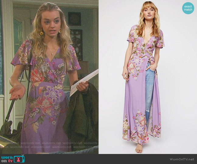 Spell and the Gypsy Collective Blue Skies Wrap Maxi Dress worn by Claire Brady (Olivia Keegan) on Days of our Lives