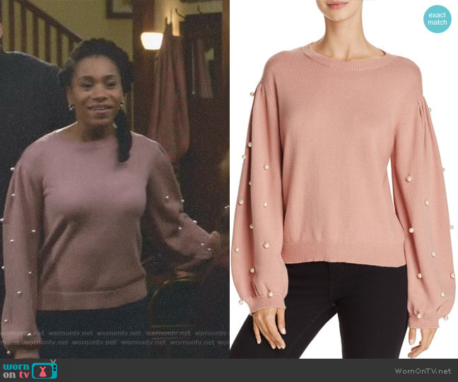 Sunset & Spring Faux Pearl Sweater worn by Maggie Pierce (Kelly McCreary) on Greys Anatomy