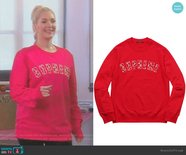 Supreme Louis Vuitton X Supreme Arc Logo Sweatshirt worn by Erika Jayne on The Real Housewives of Beverly Hills