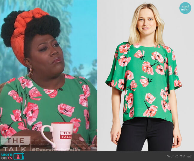 Who What Wear for Target Short Exaggerated Sleeve Blouse worn by Sheryl Underwood on The Talk