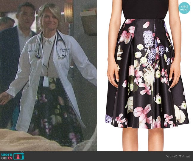 Ted Baker Angi Kensington Floral Full Skirt worn by Kayla Brady (Mary Beth Evans) on Days of our Lives