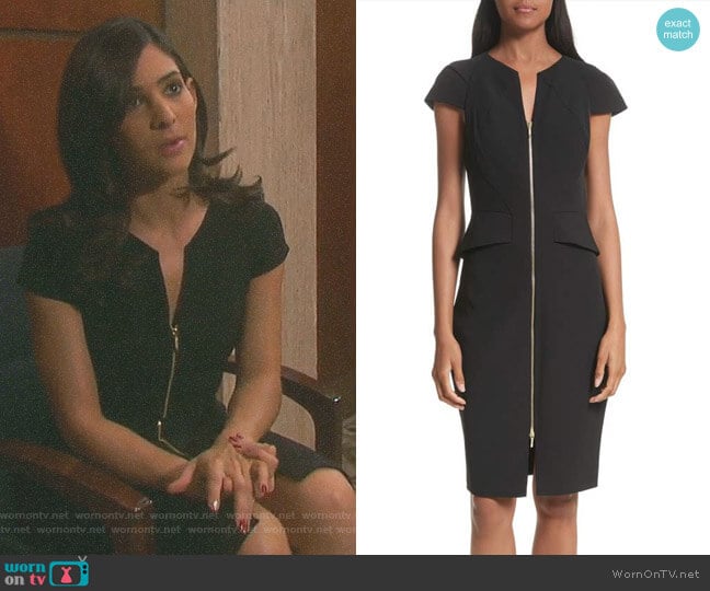 Ted Baker Architectural Pencil Dress worn by Gabi Hernandez (Camila Banus) on Days of our Lives