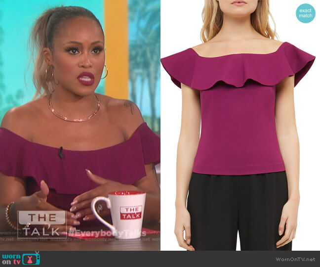 Ted Baker Perui Frill Detail Top worn by Eve on The Talk
