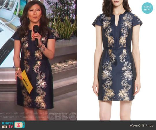 Ted Baker Tzalla Sculpted Stardust Jacquard Dress worn by Julie Chen on The Talk