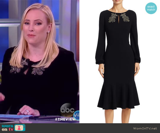 Teri Jon by Rickie Freeman Embellished Long-Sleeve Dress worn by Meghan McCain on The View