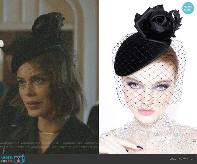 Philip Treacy London Velvet Beret OC364 worn by Cristal Flores (Nathalie Kelley) on Dynasty