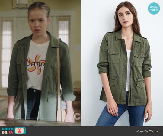 Velvet by Graham & Spencer Army Jacket worn by Samantha Hughes (Holly Barrett) on Life in Pieces