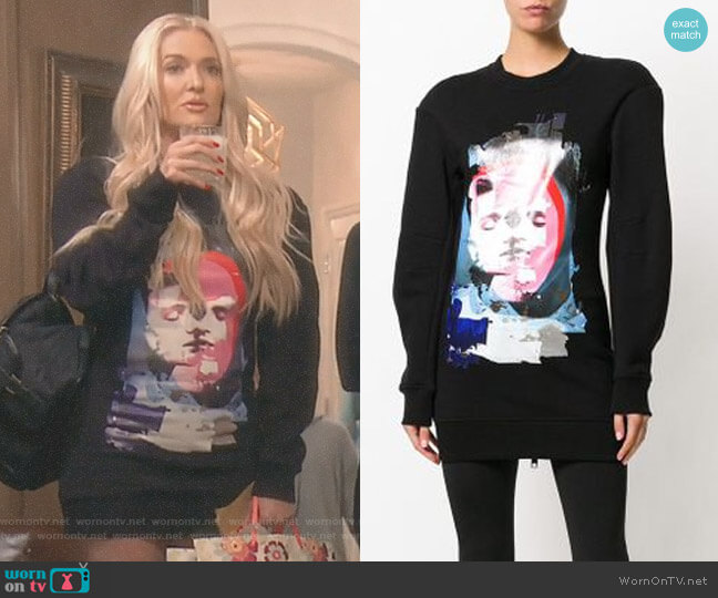 Versus Bruce Kiss Sweatshirt Dress worn by Erika Jayne on The Real Housewives of Beverly Hills