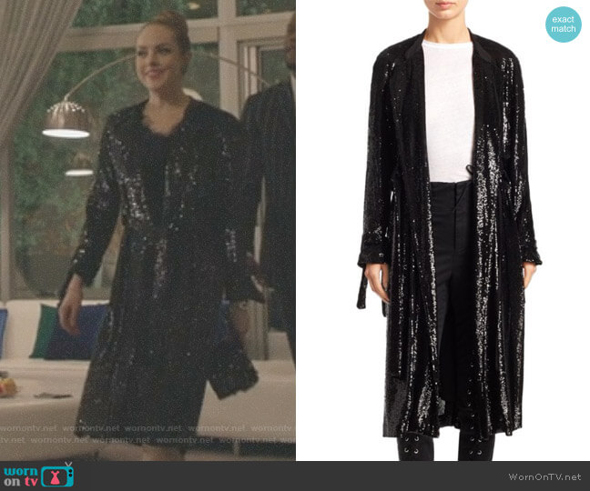 ALC Holloway Sequin Jacket worn by Fallon Carrington (Elizabeth Gillies) on Dynasty
