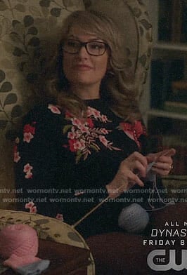 Alice’s floral and bird embroidered sweater on Riverdale