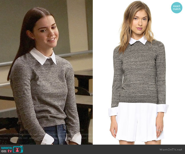 Alice + Olivia Fitted Collar Sweater worn by Callie Jacob (Maia Mitchell) on The Fosters