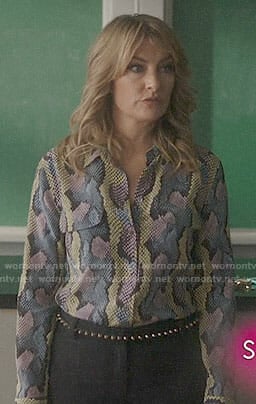 Alice’s snake print blouse on Riverdale