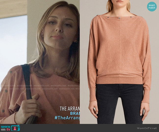 All Saints Elle Sweater in Pink worn by Megan Morrison (Christine Evangelista) on The Arrangement