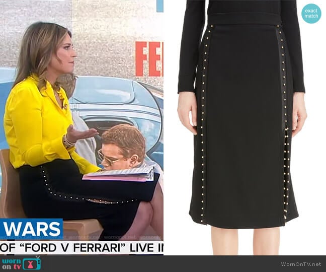 Altuzarra Welkes Grommet Detail Skirt worn by Savannah Guthrie on Today