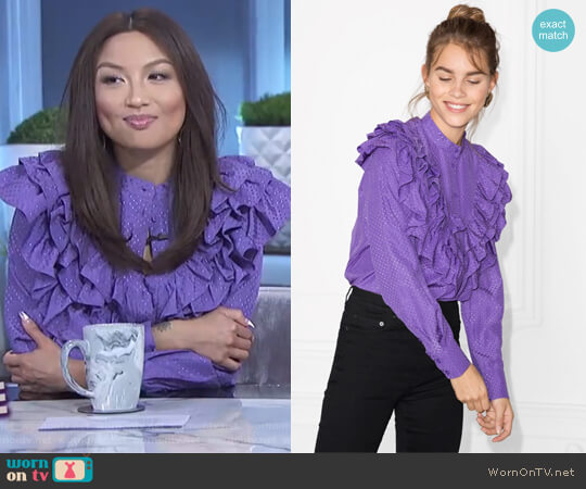 & Other Stories Ruffle Blouse worn by Jeannie Mai on The Real