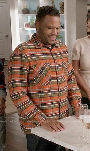Andre’s orange plaid shirt on Black-ish