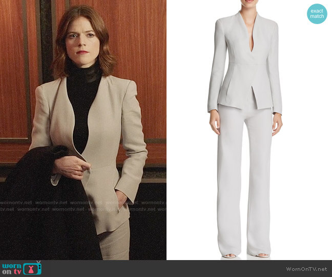 Armani Collezioni Collarless Blazer worn by Maia Rindell (Rose Leslie) on The Good Fight