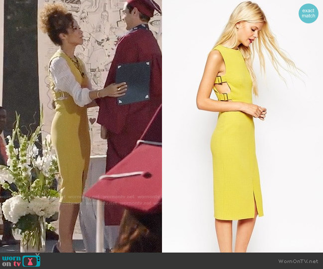ASOS Tab Side Pencil Dress worn by Lena Adams Foster (Sherri Saum) on The Fosters