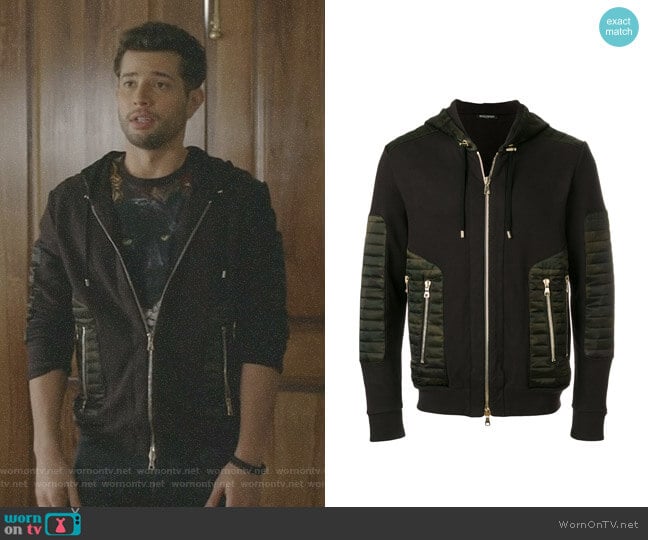 Balmain Camouflage Sipped Jacket worn by Sam Flores (Rafael de la Fuente) on Dynasty
