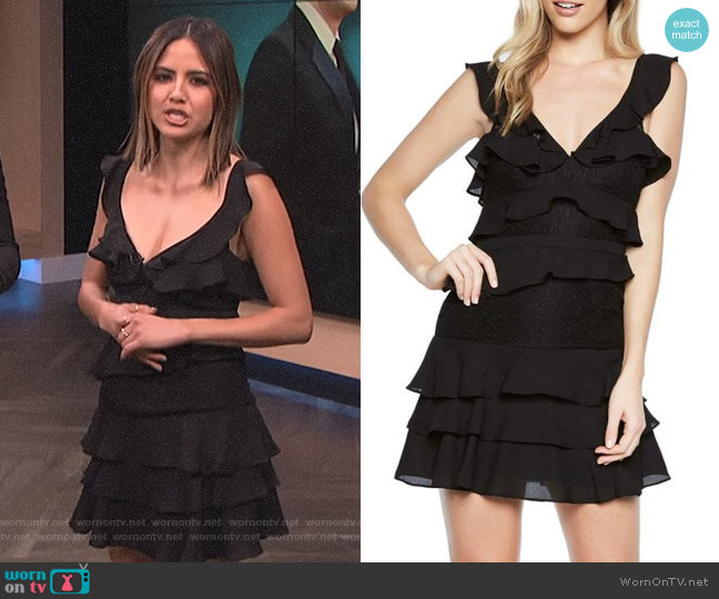 Bardot Babylon Ruffle Lace Minidress worn by Erin Lim on E! News