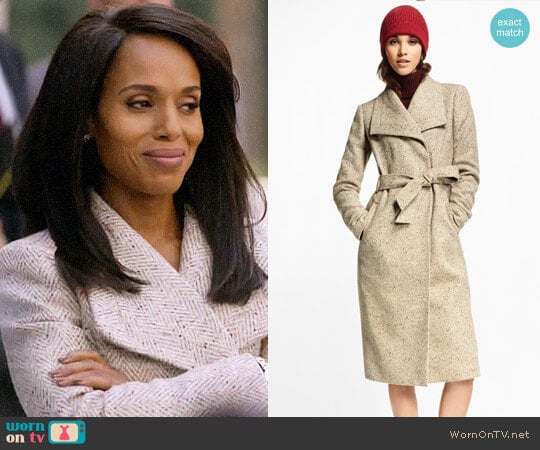 Brooks Brothers Flecked Herringbone Tweed Coat worn by Olivia Pope (Kerry Washington) on How to Get Away with Murder