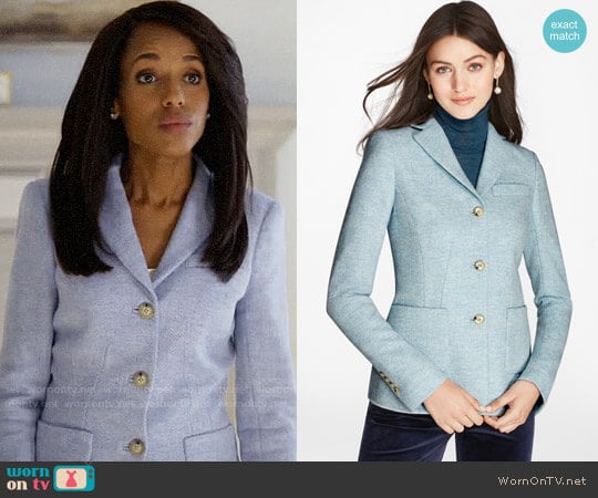Brooks Brothers Herringbone Wool Jacket worn by Olivia Pope (Kerry Washington) on How to Get Away with Murder