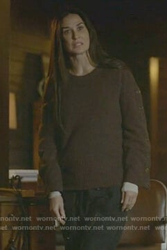 Claudia’s brown button sleeve sweater on Empire