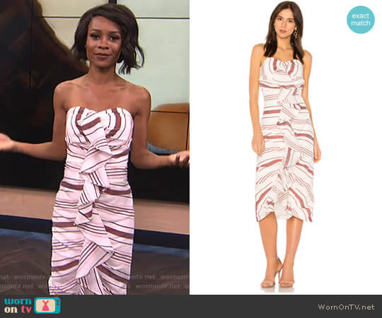 C/Meo Collective On Her Own Midi Dress worn by Zuri Hall on E! News