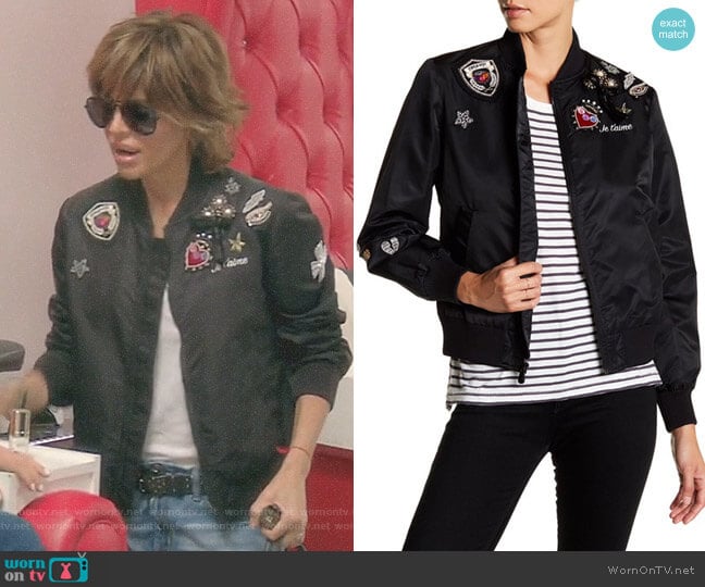 Cinq a Sept Mercer Bomber Jacket worn by Lisa Rinna on The Real Housewives of Beverly Hills