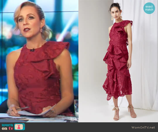 Keepsake Shine Midi Dress worn by Carrie Bickmore on The Project