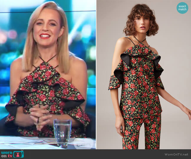 C/meo Collective Outline Top worn by Carrie Bickmore on The Project