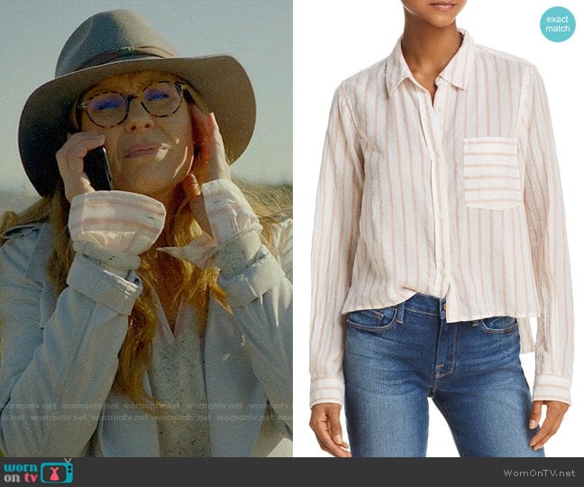 Current Elliott The Georgia Striped Shirt worn by Abby Clark (Connie Britton) on 9-1-1
