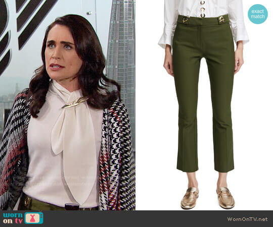 10 Crosby by Derek Lam Flared Trousers with Grommet Details worn by Quinn Fuller (Rena Sofer) on The Bold and the Beautiful