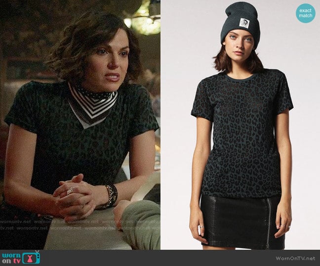 Diesel T-Sily-D Leopard Tee worn by Regina Mills (Lana Parrilla) on Once Upon A Time