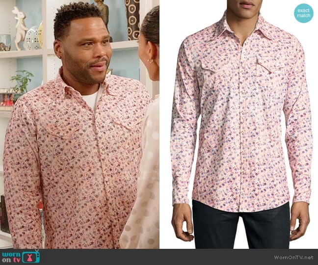 DSquared2 Floral-Print Western Shirt worn by Andre Johnson (Anthony Anderson) on Black-ish