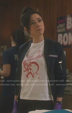 Ella’s white i need more space tee on Lucifer