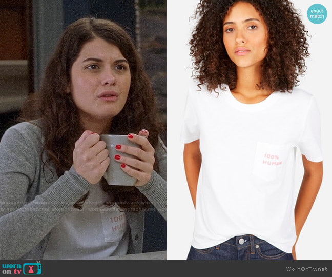 Everlane 100% Human Tee worn by Sabrina Pemberton (Sofia Black D'Elia) on The Mick