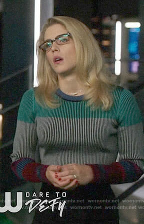 Felicity’s colorblock sweater on Arrow