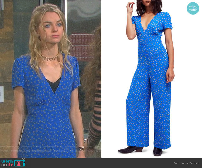 Free People Mia Jumpsuit worn by Claire Brady (Olivia Keegan) on Days of our Lives