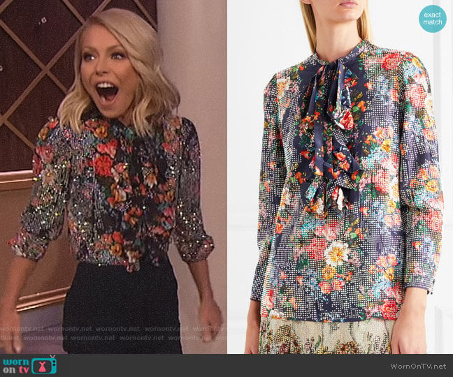 Gucci Josephine Shirt worn by Kelly Ripa on The Wendy Williams Show